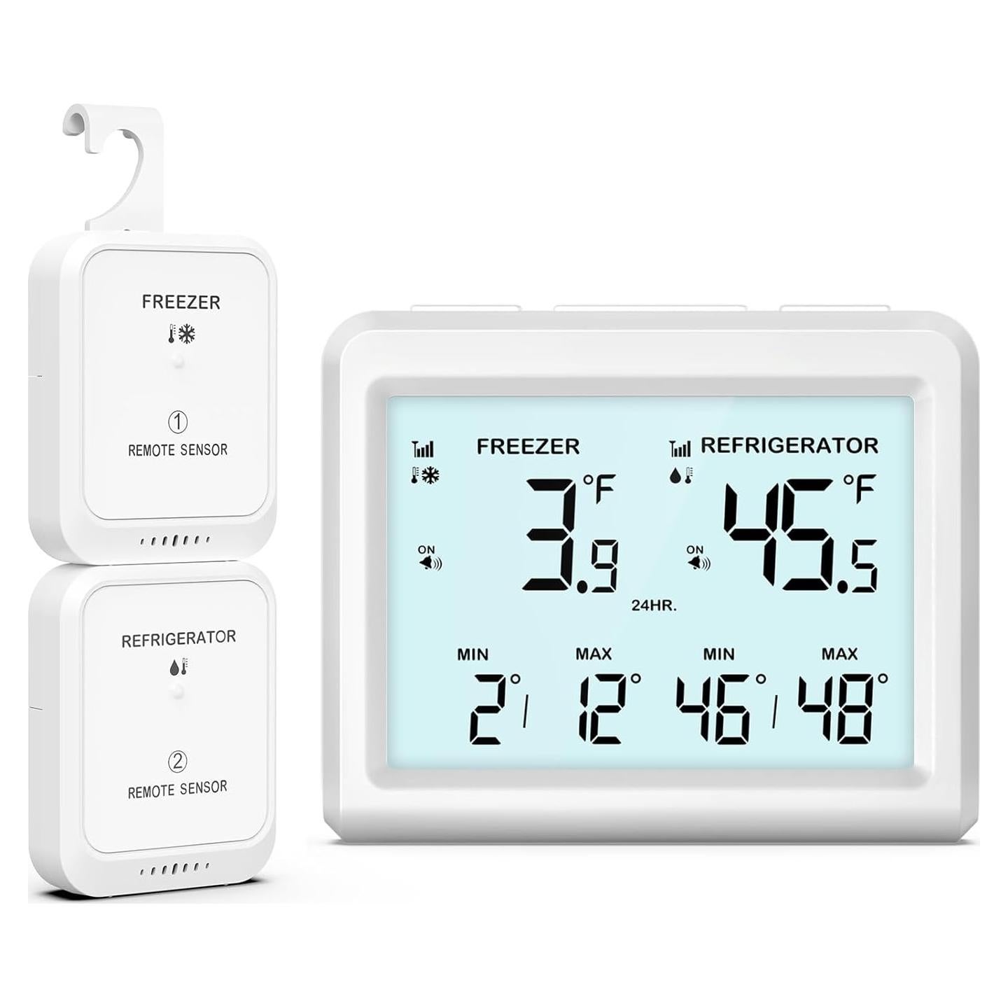 Termómetro Digital OQIMAX para Refrigerador y Congelador con 2 Sensores