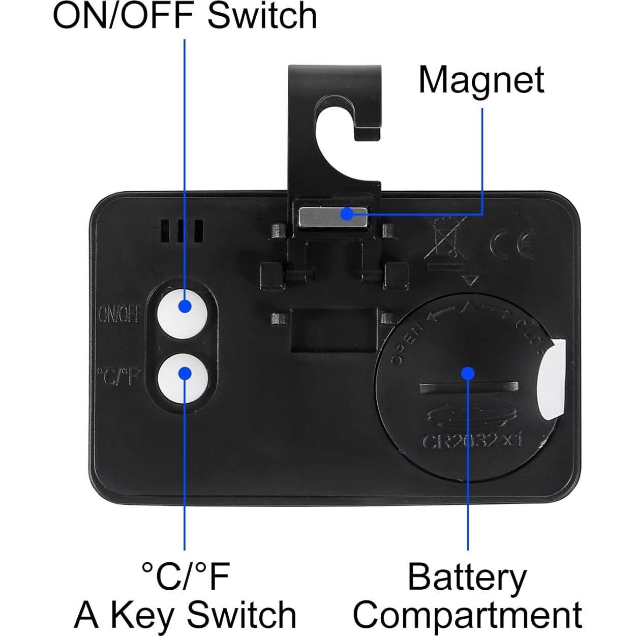 Paquete de 4 Termómetros Digitales DWEII para Refrigerador - Precisión -20°C a 60°C