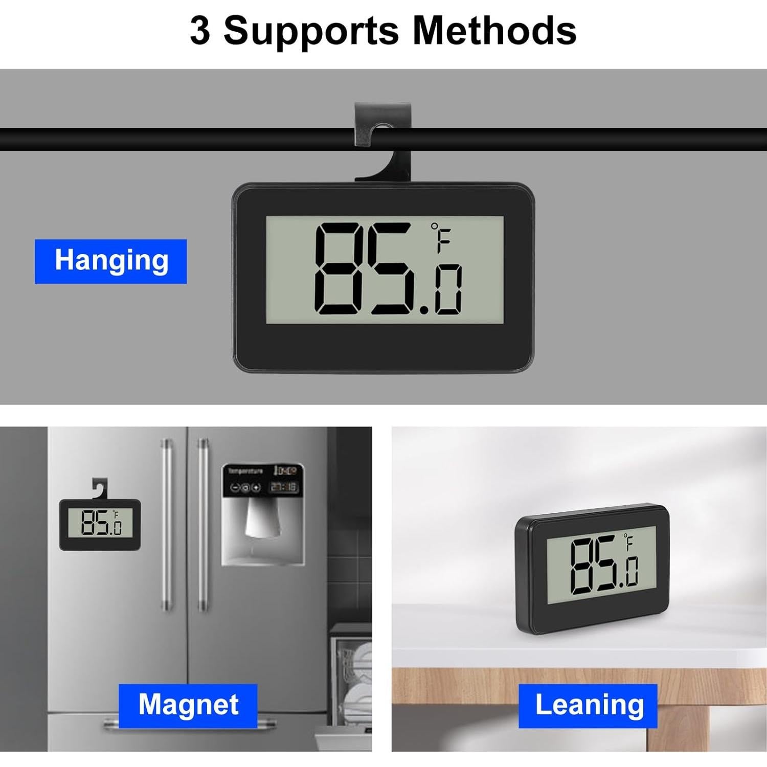 Paquete de 4 Termómetros Digitales DWEII para Refrigerador - Precisión -20°C a 60°C