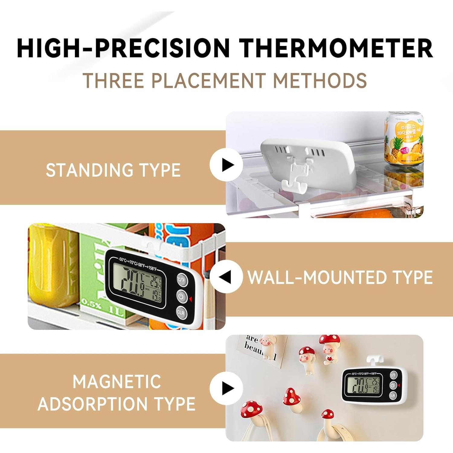 Termómetro Digital para Refrigerador Huijigemy 2 Pack - Precisión -50°C a +70°C