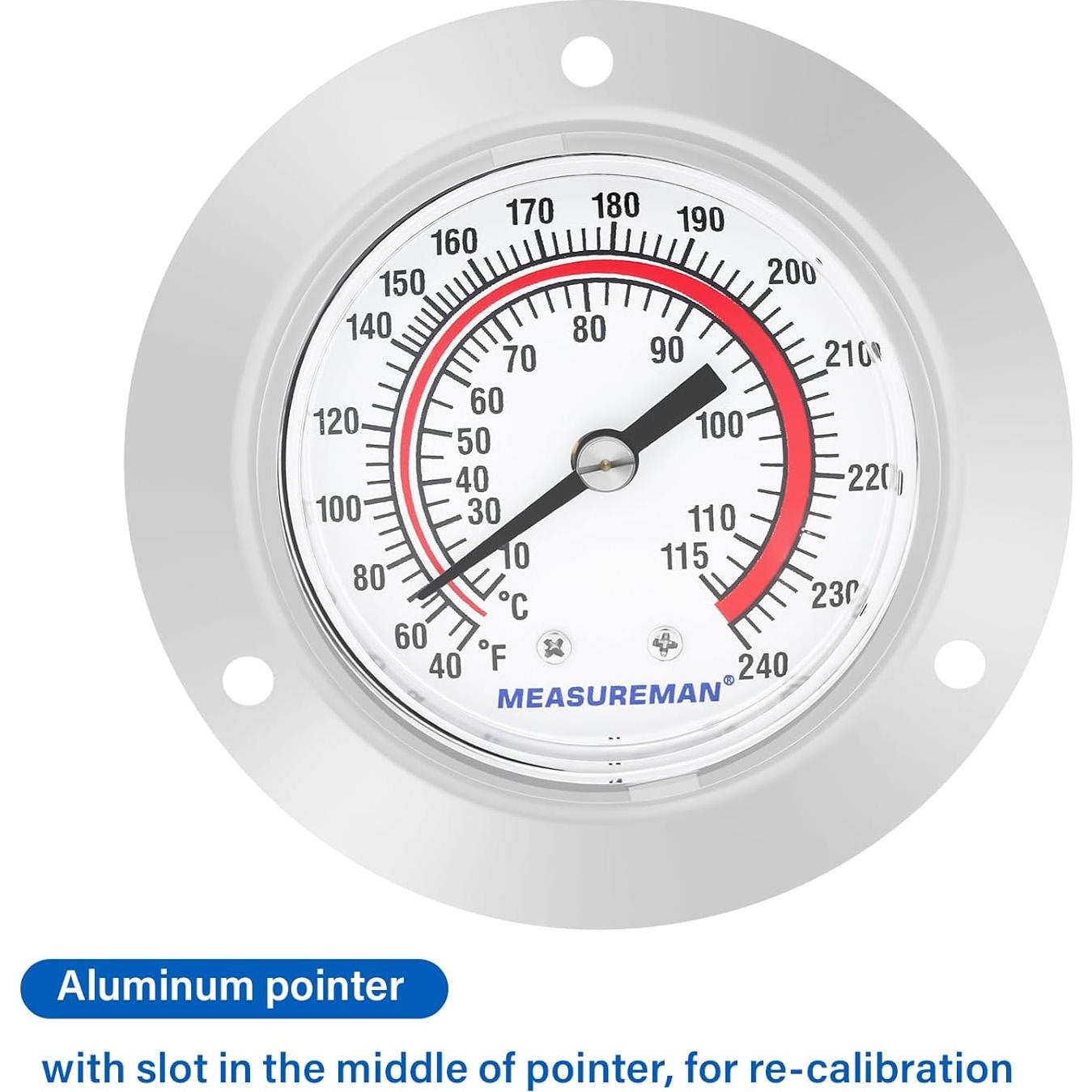 Termómetro de Refrigeración MEASUREMAN 2" Capilar 48" 10-115°C