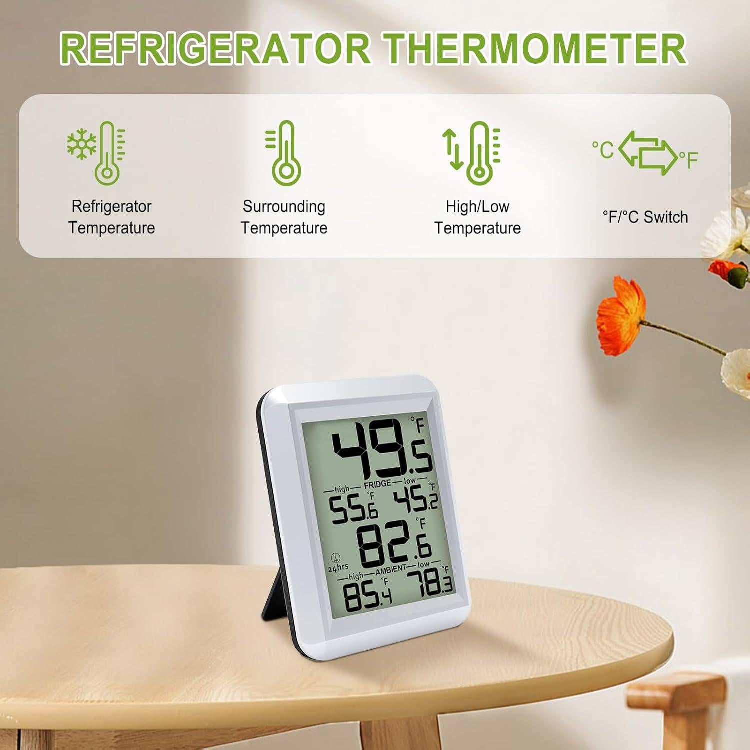 Termómetro Digital de Refrigerador Urageuxy WS0420S - Rango -40°C a 60°C
