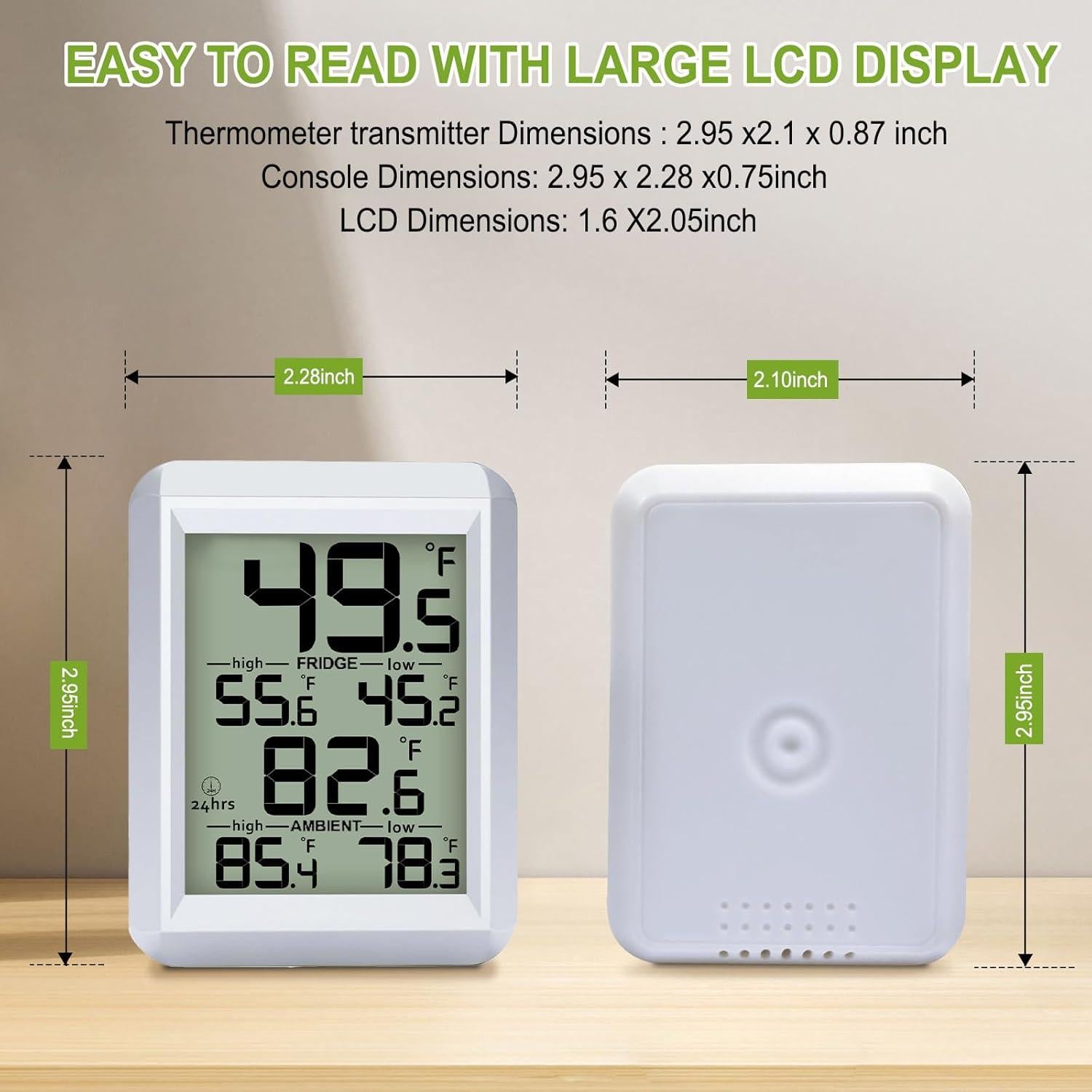 Termómetro Digital de Refrigerador Urageuxy WS0420S - Rango -40°C a 60°C