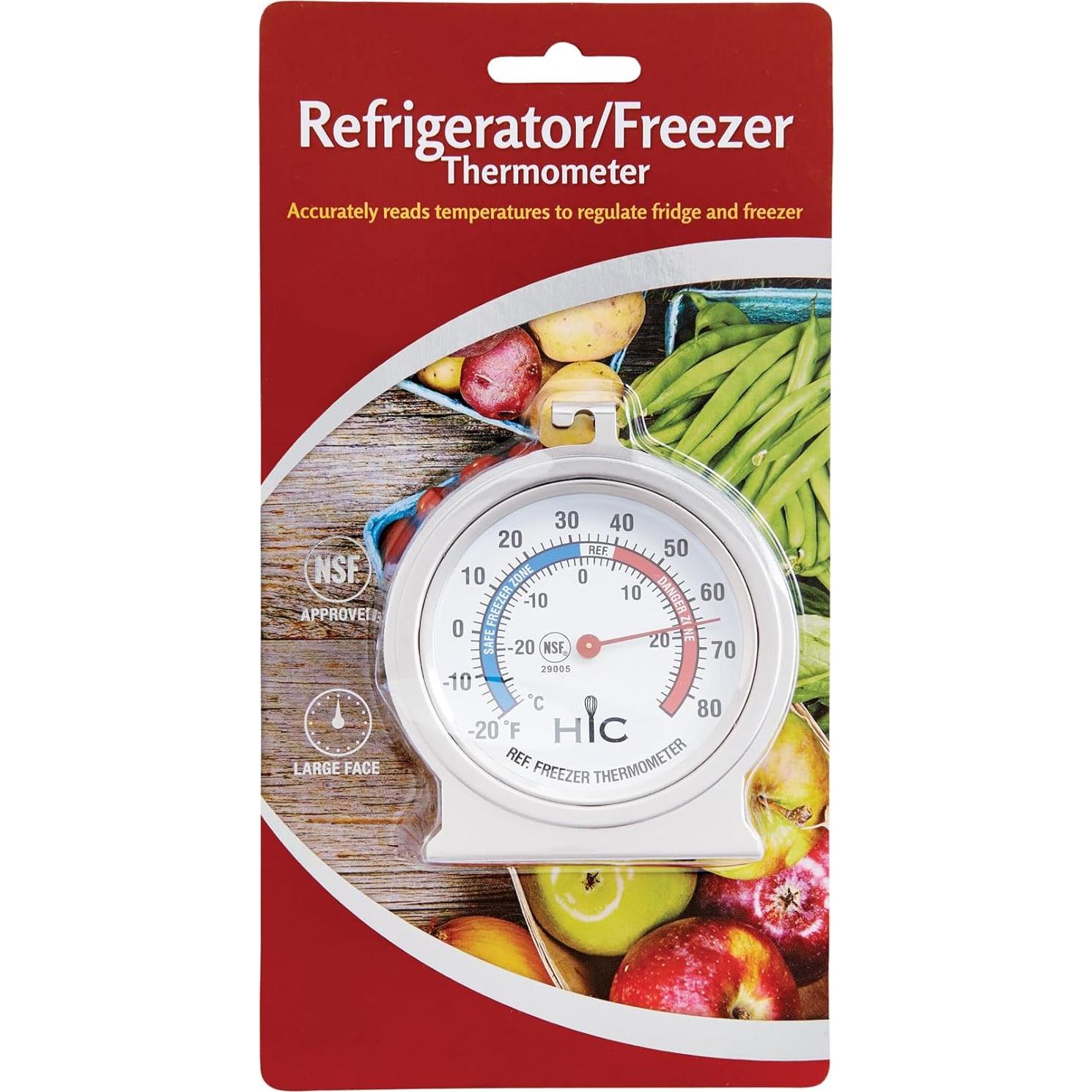 Termómetro de Refrigerador y Congelador HIC 2.5" Acero Inoxidable