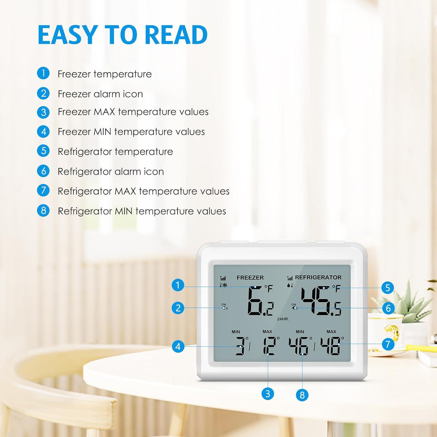 Termómetro Inalámbrico AMIR WA150KM con Alarma y Pantalla LCD 3.7"
