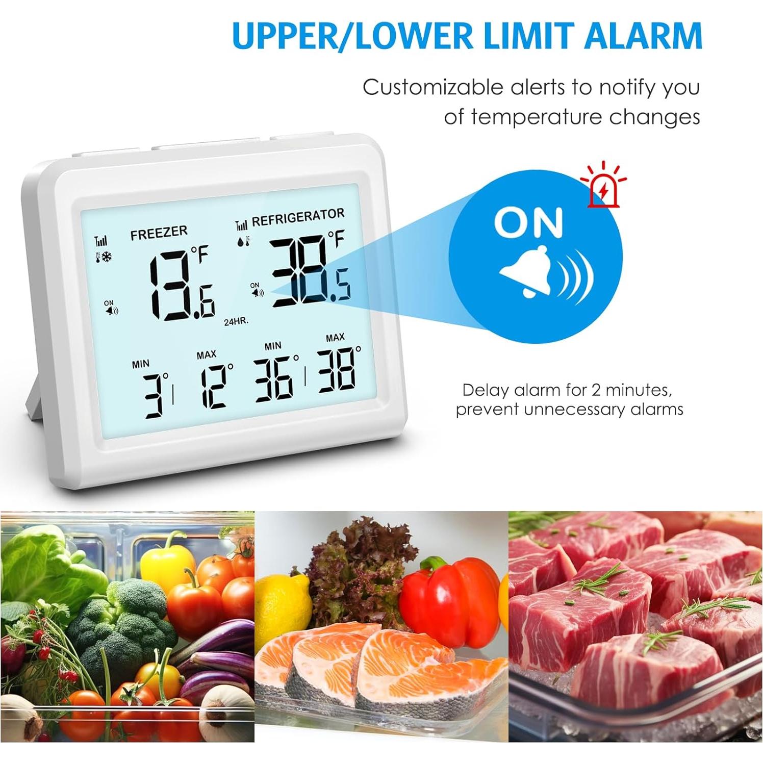 Termómetro Inalámbrico AMIR WA150KM con Alarma y Pantalla LCD 3.7"