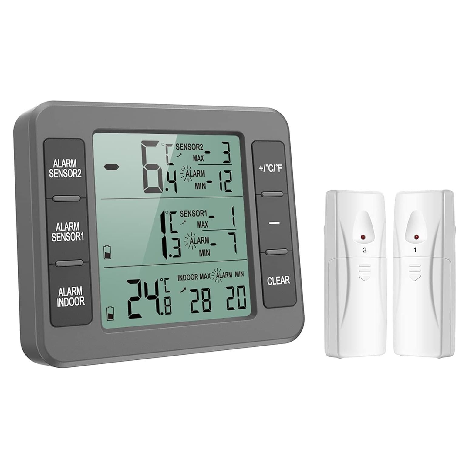 Termómetro Digital Inalámbrico KeeKit con 2 Sensores - Gris