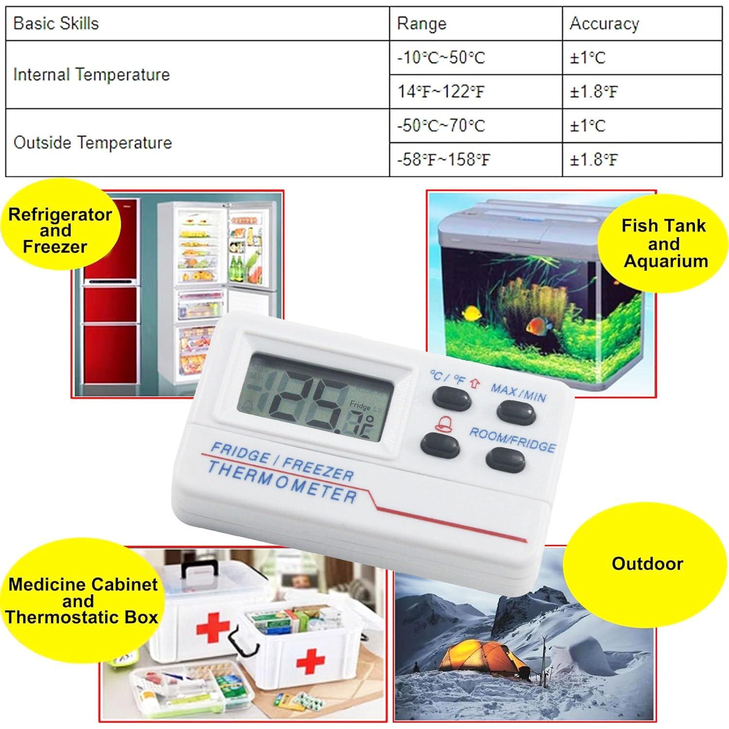 Termómetro Digital JUNLIXN TM804 -50°C a 70°C LCD con Alarma