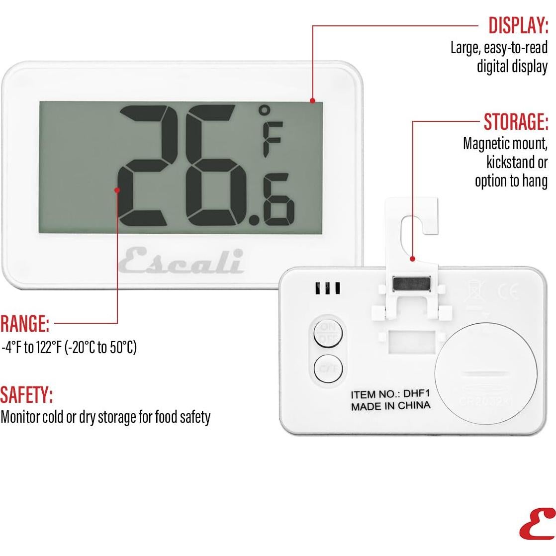 Termómetro Digital Escali DHF1 para Refrigerador y Congelador