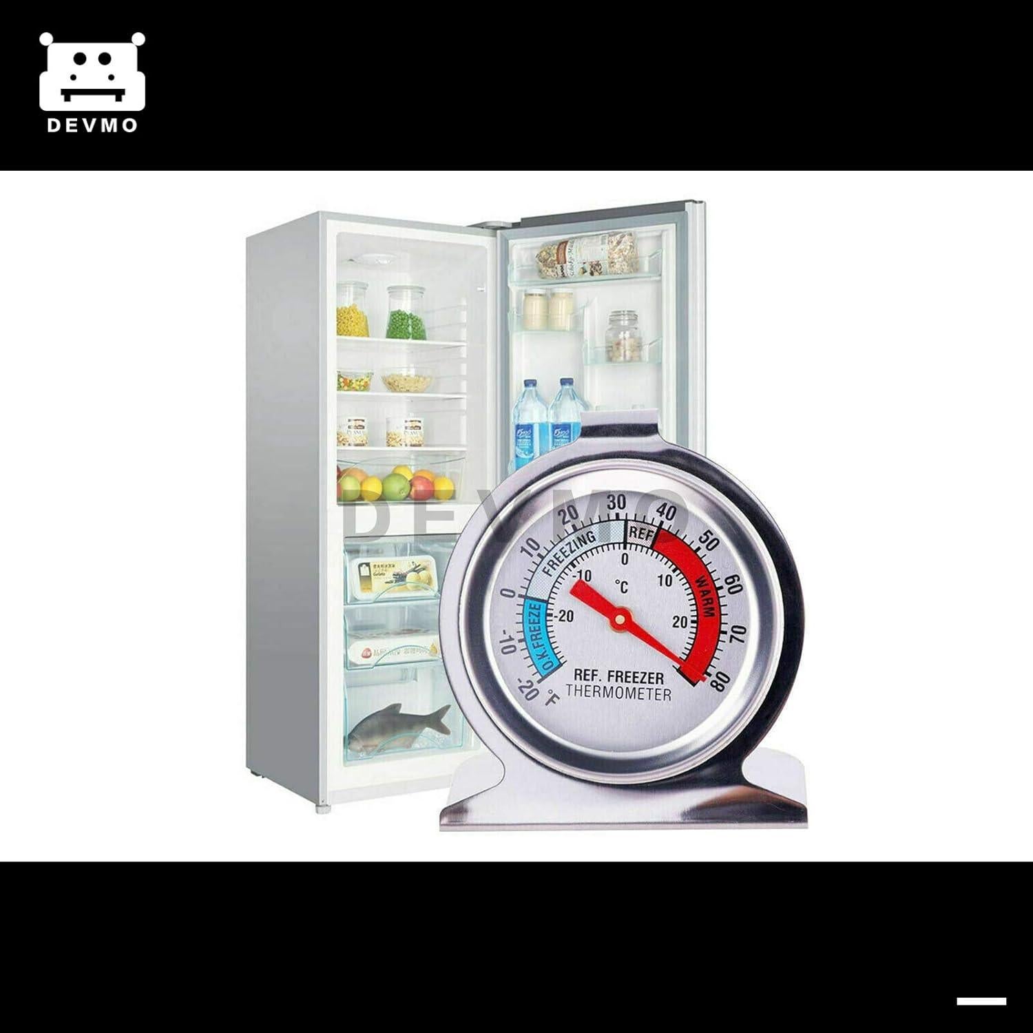 Termómetro de Refrigerador DEVMO Dial Acero Inoxidable 42mm