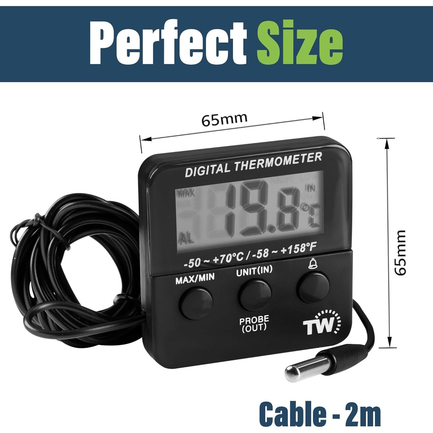 Termómetro Digital de Refrigerador Thermometer World con Alarma