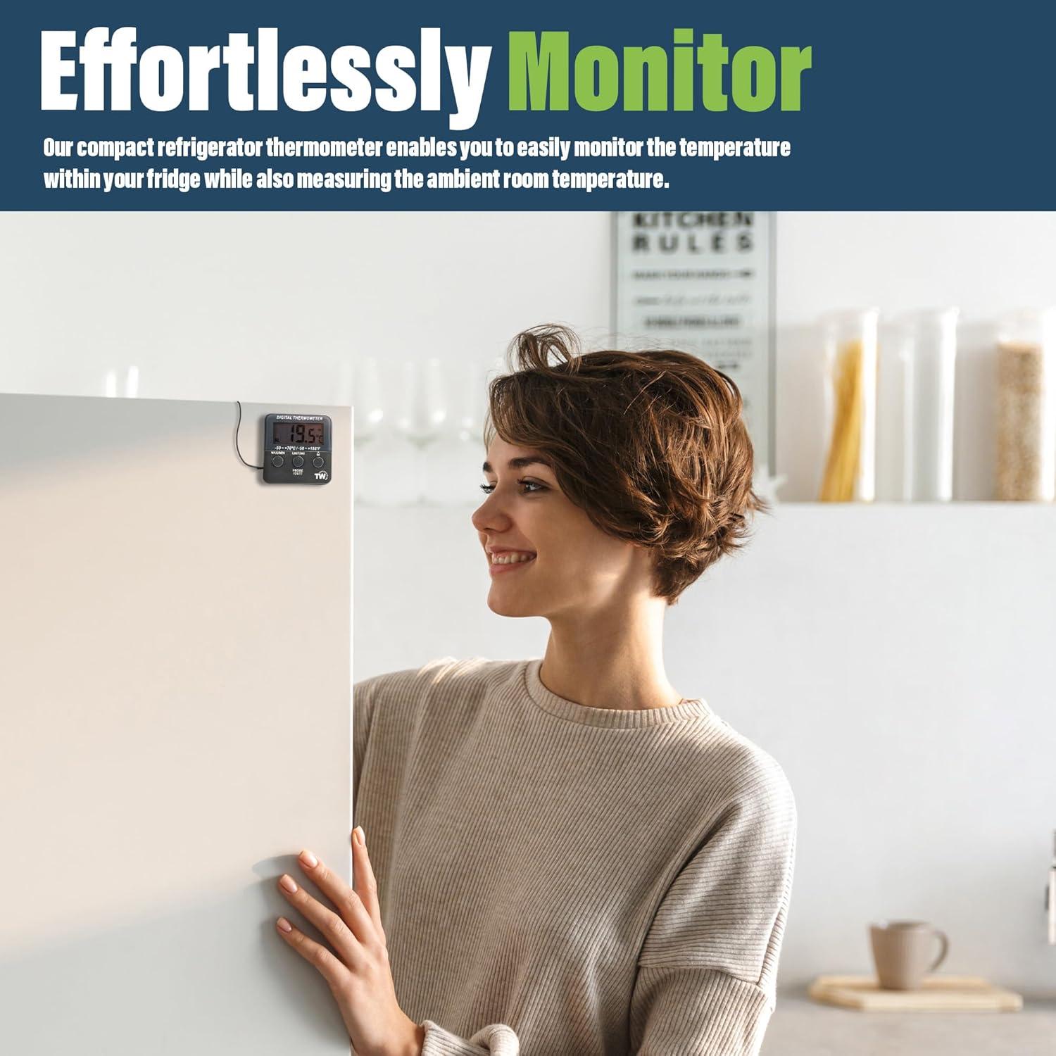 Termómetro Digital de Refrigerador Thermometer World con Alarma