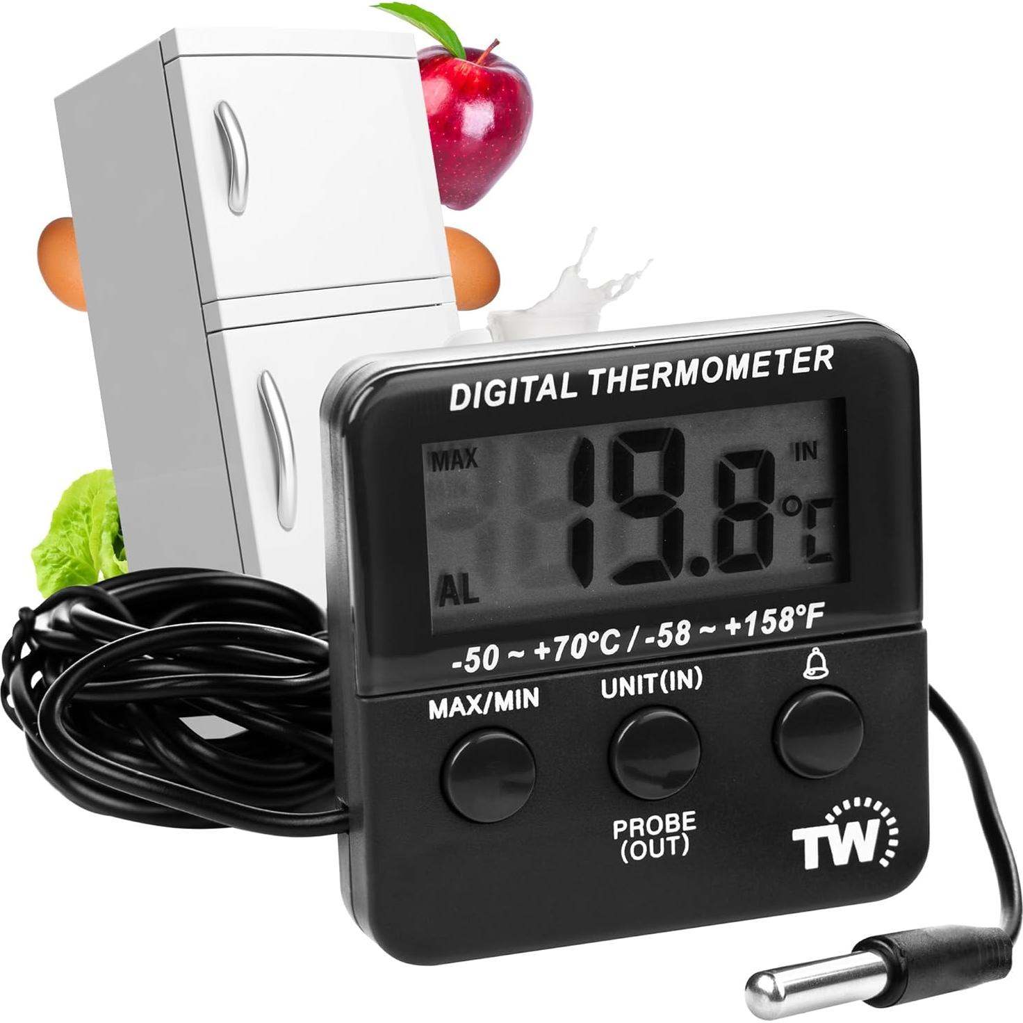 Termómetro Digital de Refrigerador Thermometer World con Alarma
