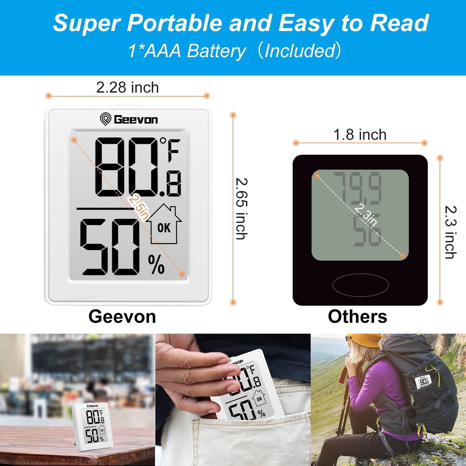 Higrómetro Termómetro Digital Geevon GN-8666-2, 2 Paquete, Blanco