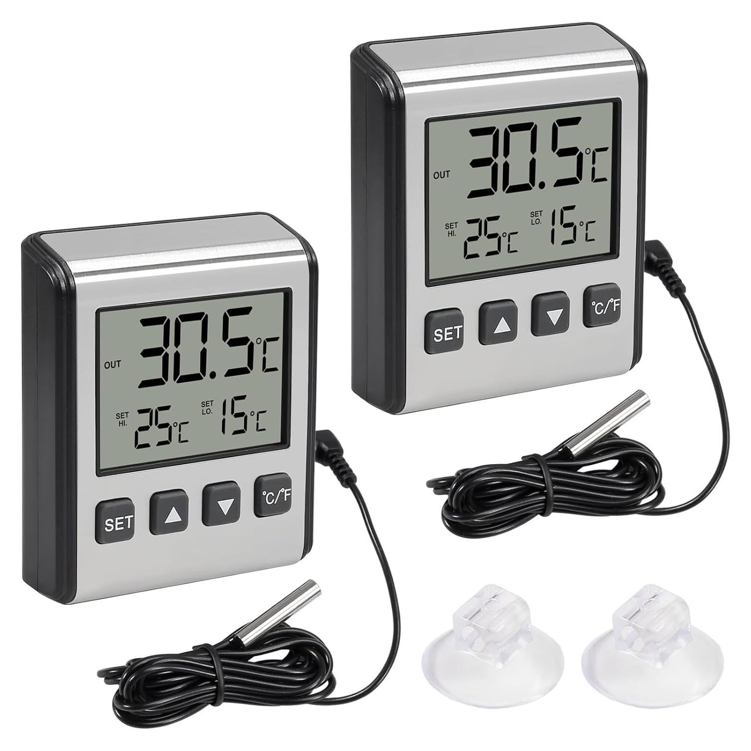 Termómetro Digital de Refrigerador 2pcs ACEIRMC Alarma LCD