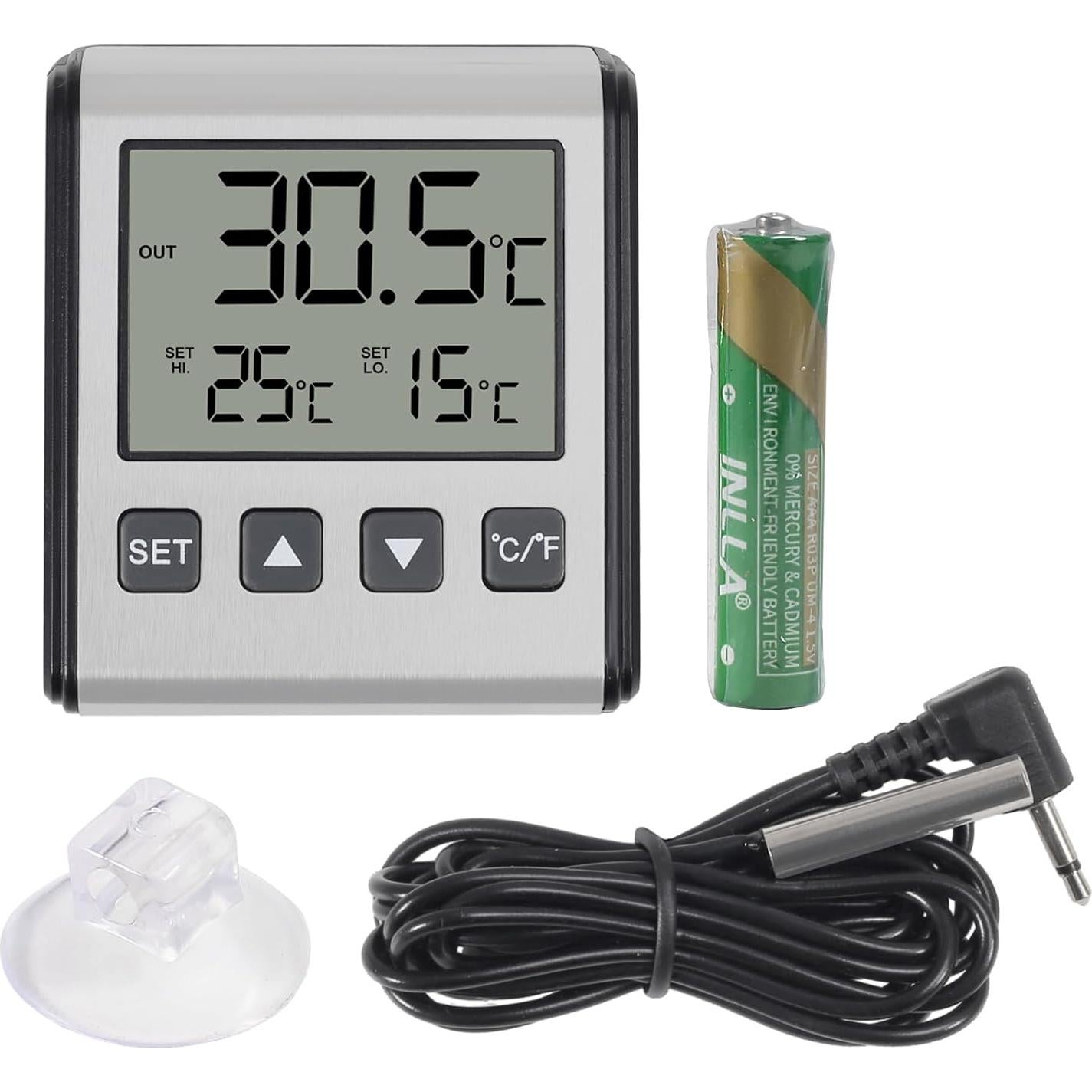 Termómetro Digital de Refrigerador 2pcs ACEIRMC Alarma LCD