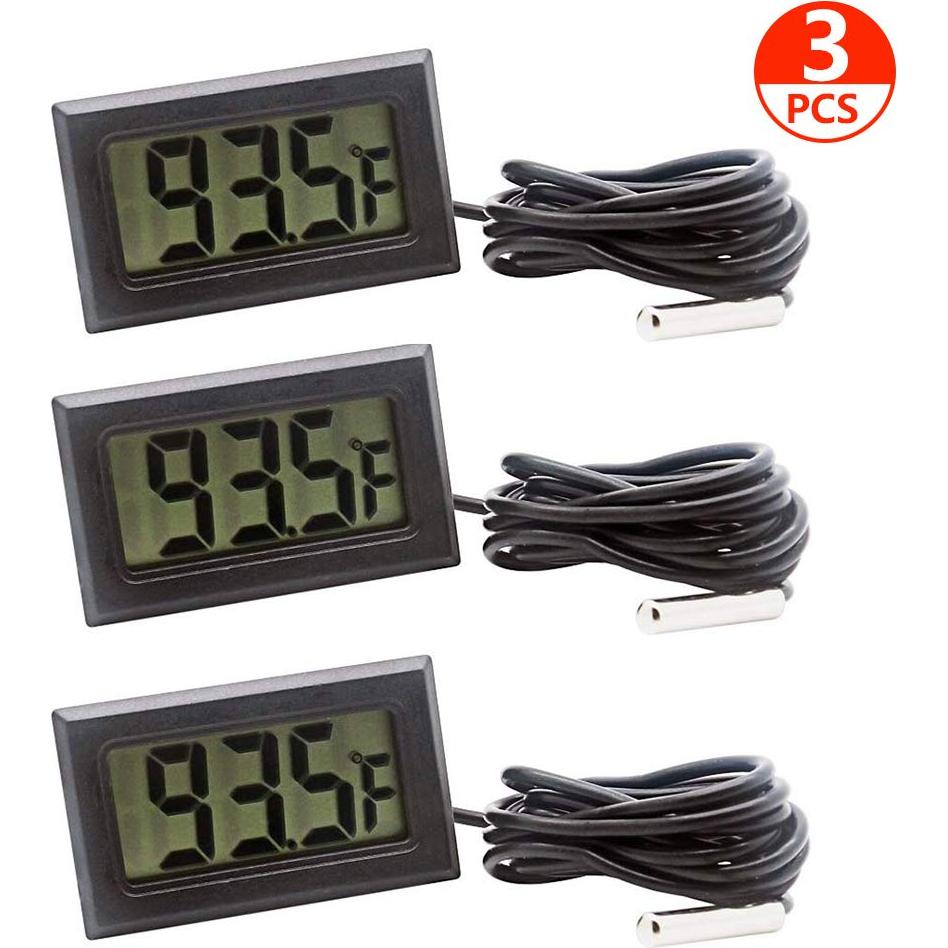 Termómetro Digital LCD Organizador 3pcs Sonda Externa -50°C a +93.9°C