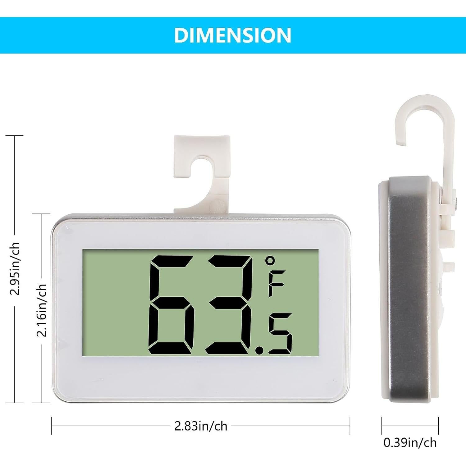 Termómetro Digital de Refrigerador JUTIAO 4PCS Pantalla LCD