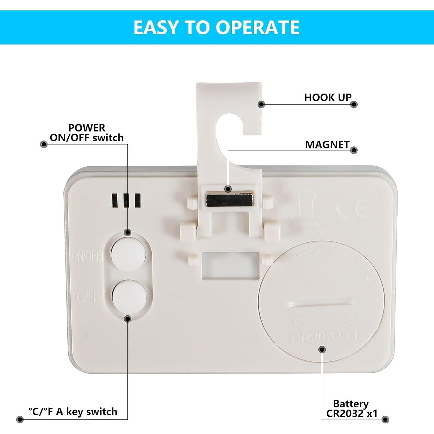 Termómetro Digital de Refrigerador JUTIAO 4PCS Pantalla LCD