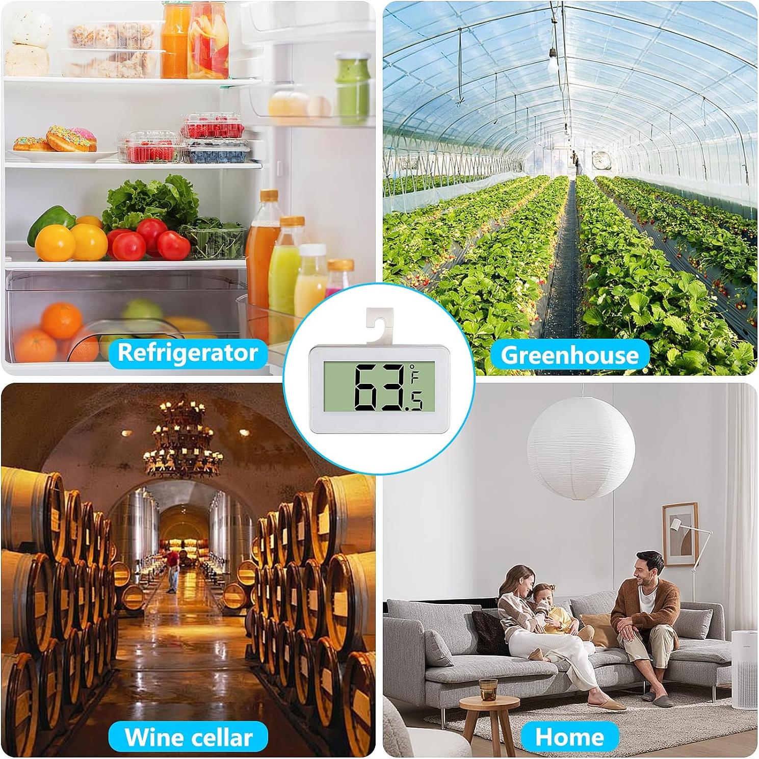 Termómetro Digital de Refrigerador JUTIAO 4PCS Pantalla LCD