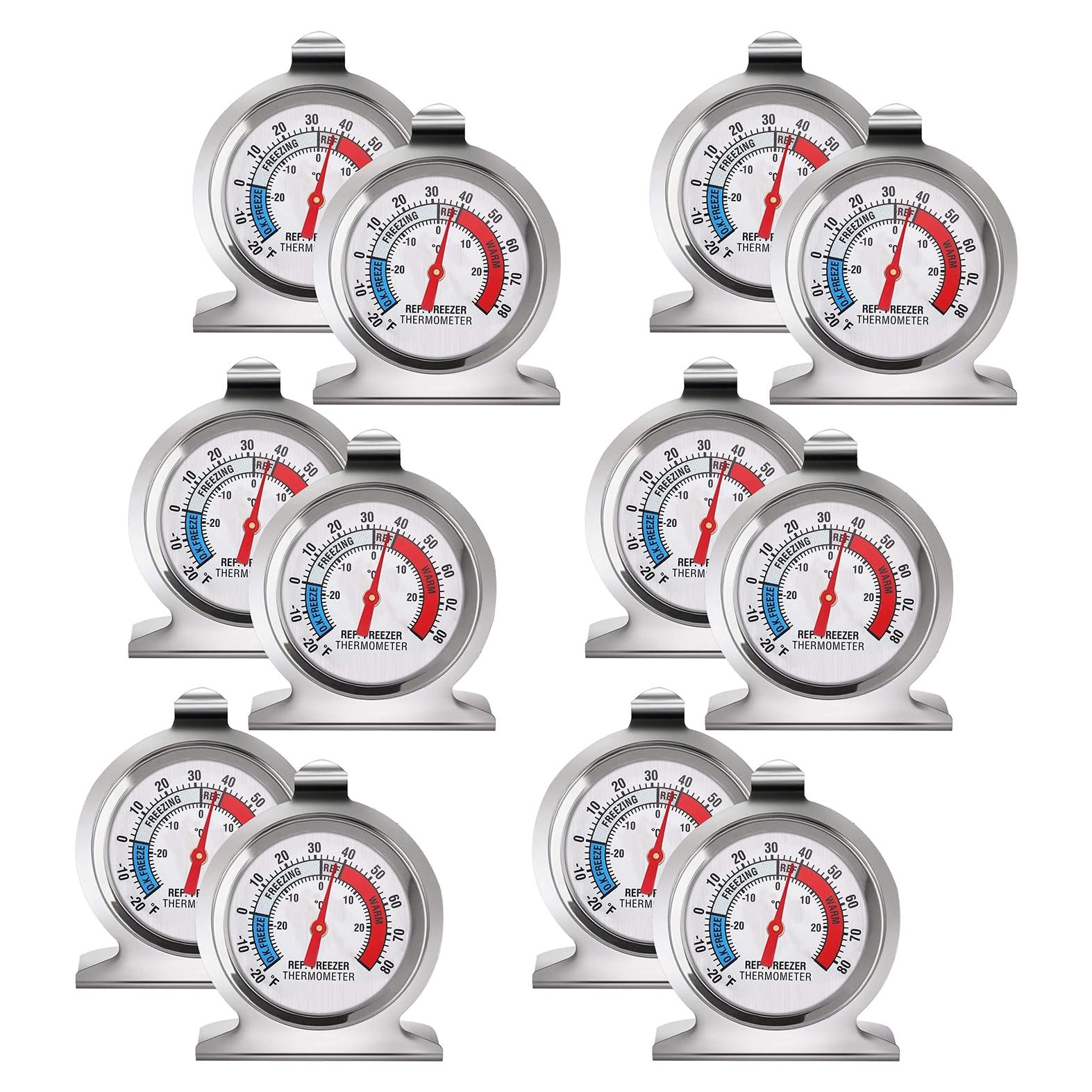 Paquete de 12 termómetros de refrigerador Drphiru -30 a 30 °C