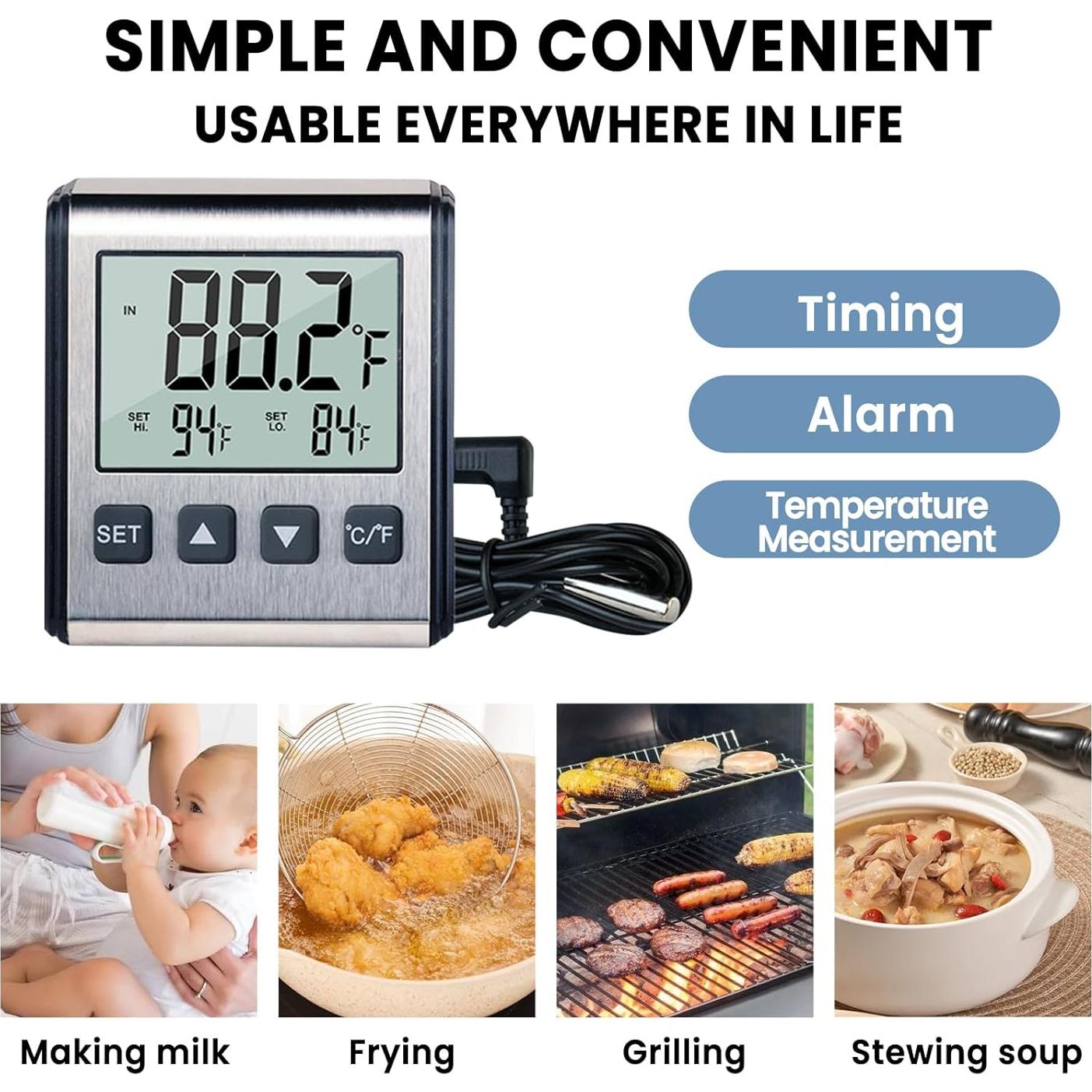 Termómetro Digital de Refrigerador Huijigemy W6552 con Alarma