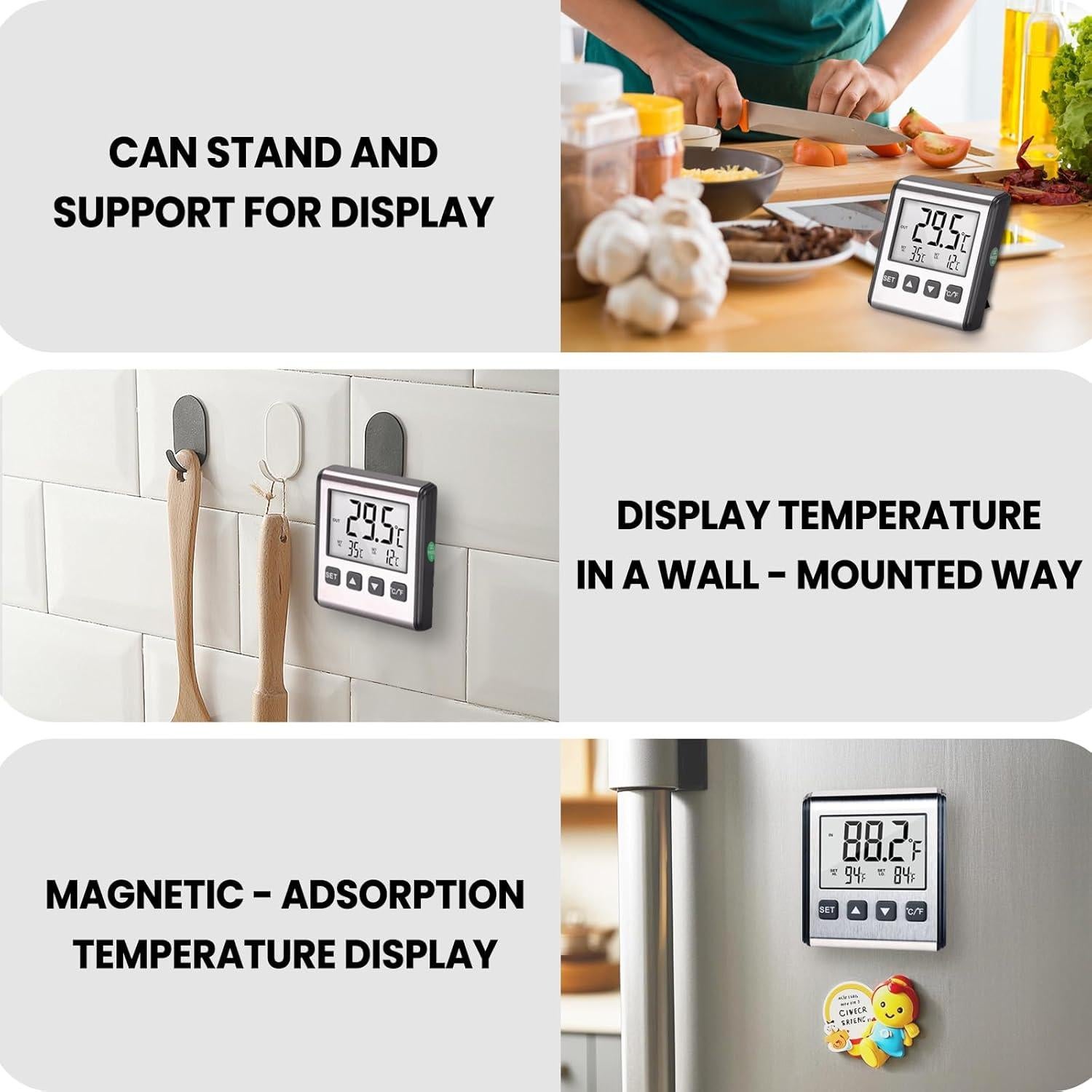 Termómetro Digital de Refrigerador Huijigemy W6552 con Alarma