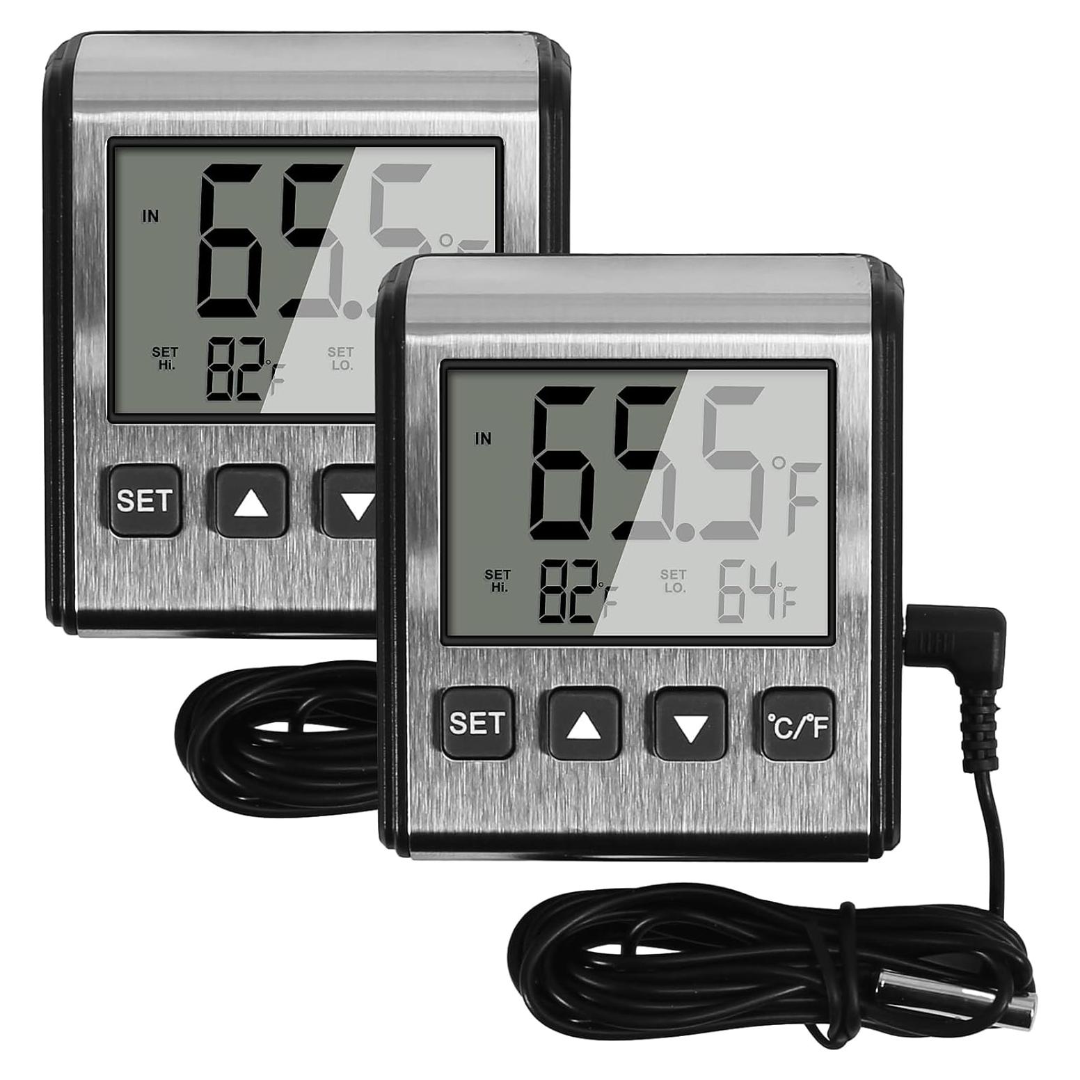 Termómetro Digital de Refrigerador DORHEA 2 PCS Acero Inoxidable