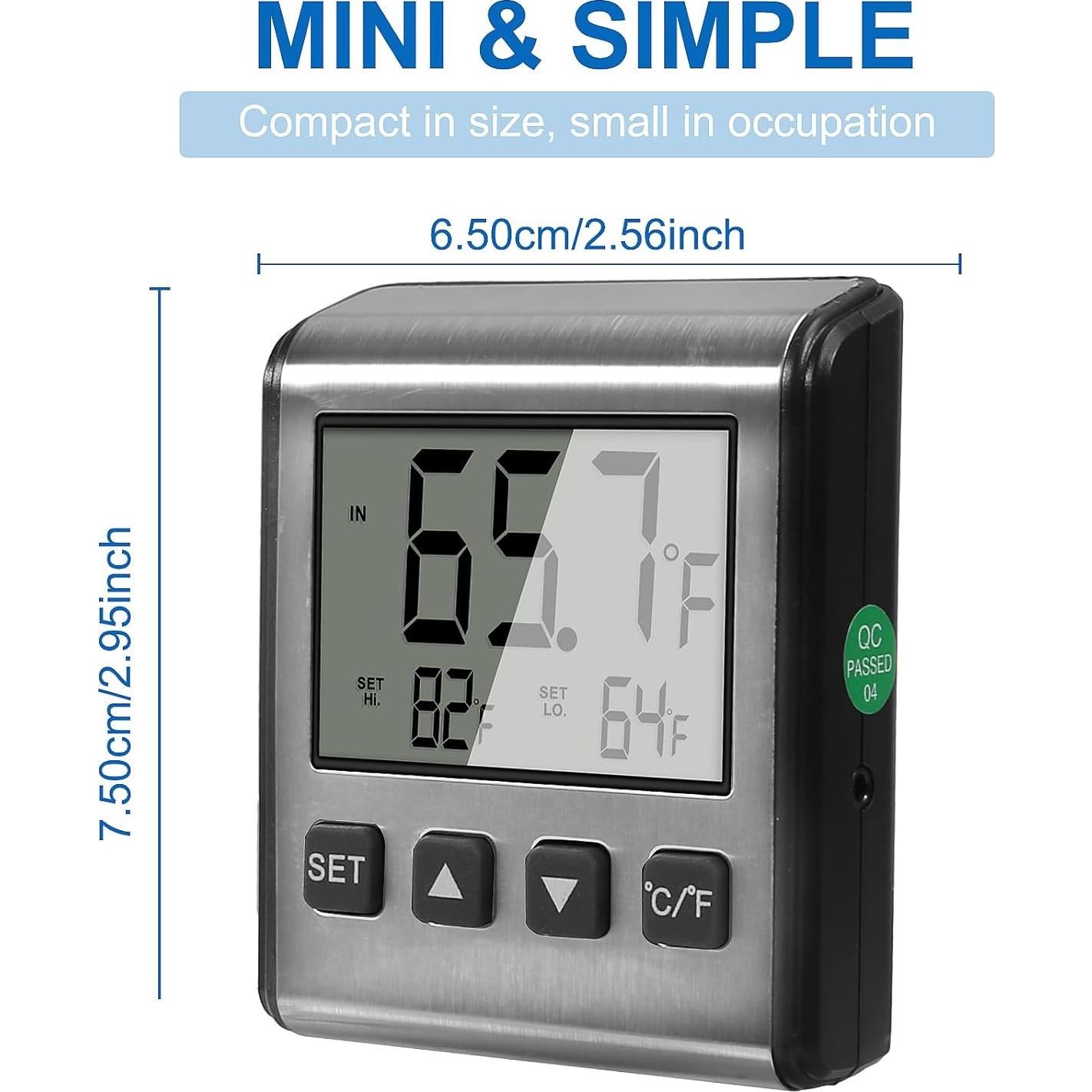 Termómetro Digital de Refrigerador DORHEA 2 PCS Acero Inoxidable