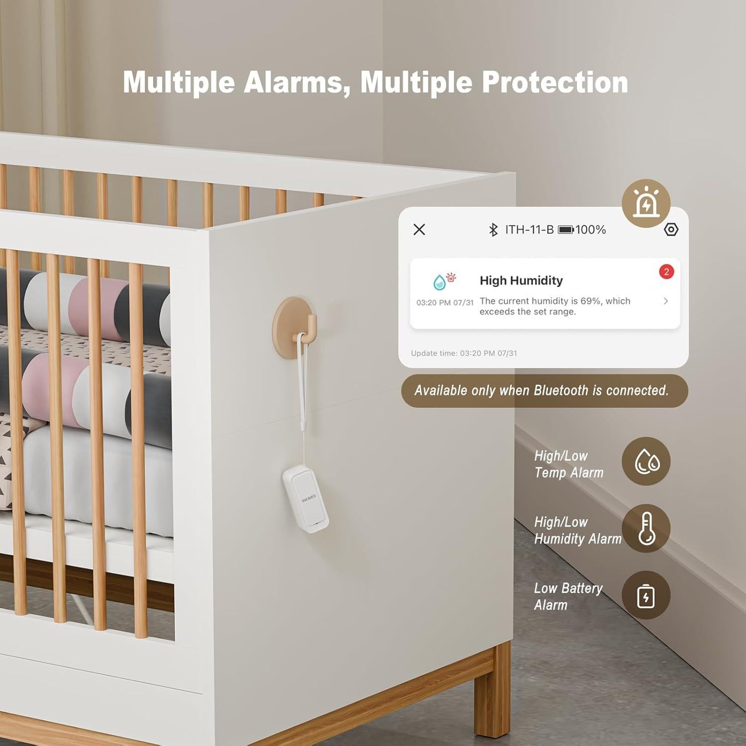 Termómetro Higrómetro Inkbird ITH-11-B Bluetooth IP65 Mini