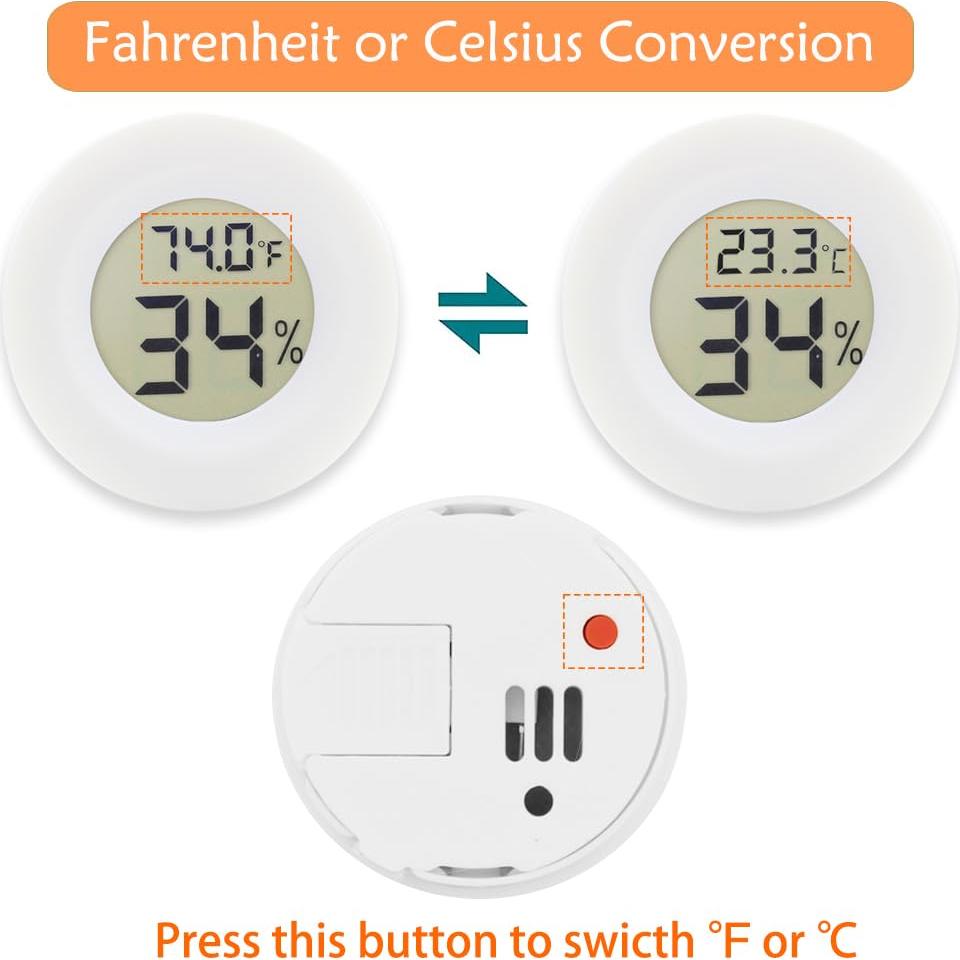 Paquete de 10 termómetros higrómetros digitales Rojuna