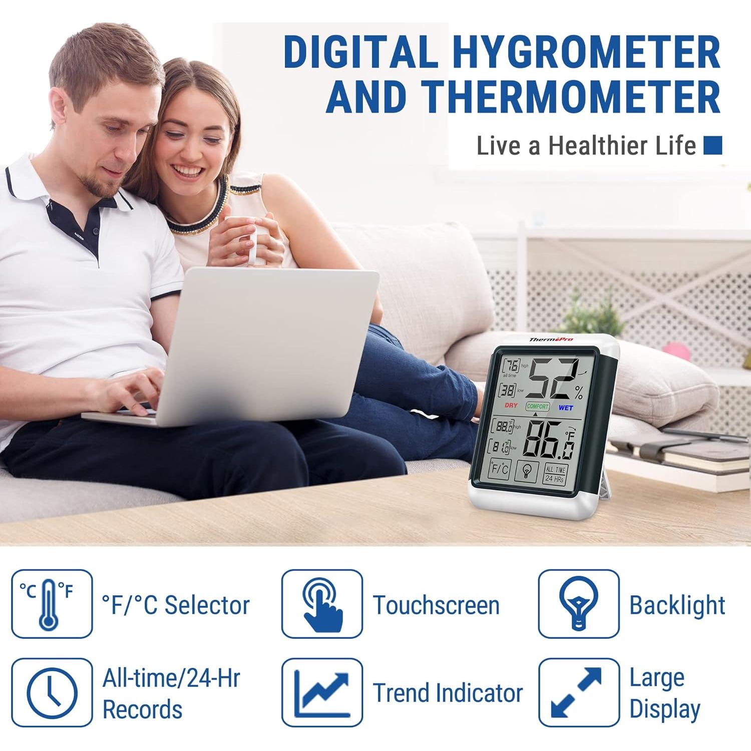 Termómetro Higrómetro Digital ThermoPro TP55 con Pantalla Táctil