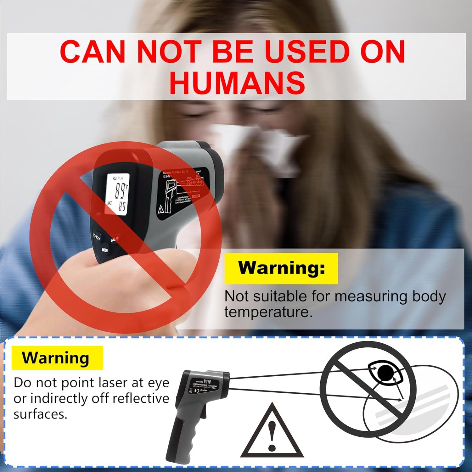 Pistola termómetro infrarrojo Hito -50°C a 600°C, gris oscuro