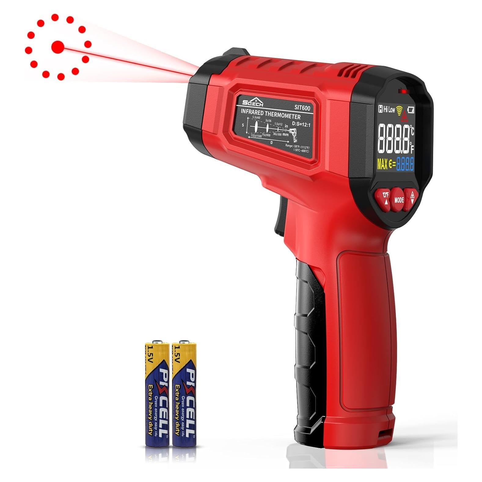 Pistola Termómetro Infrarrojo SQECH SIT600 -50°C a 600°C