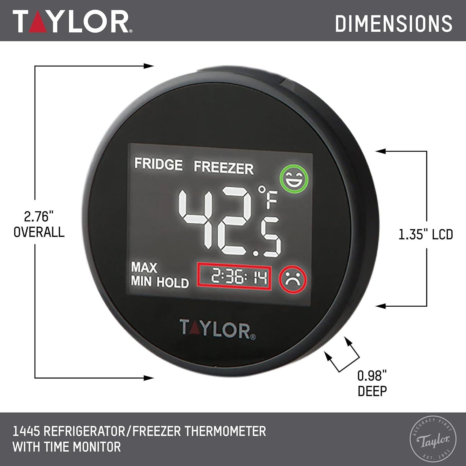 Termómetro Digital para Refrigerador Taylor con Alarma y Temporizador