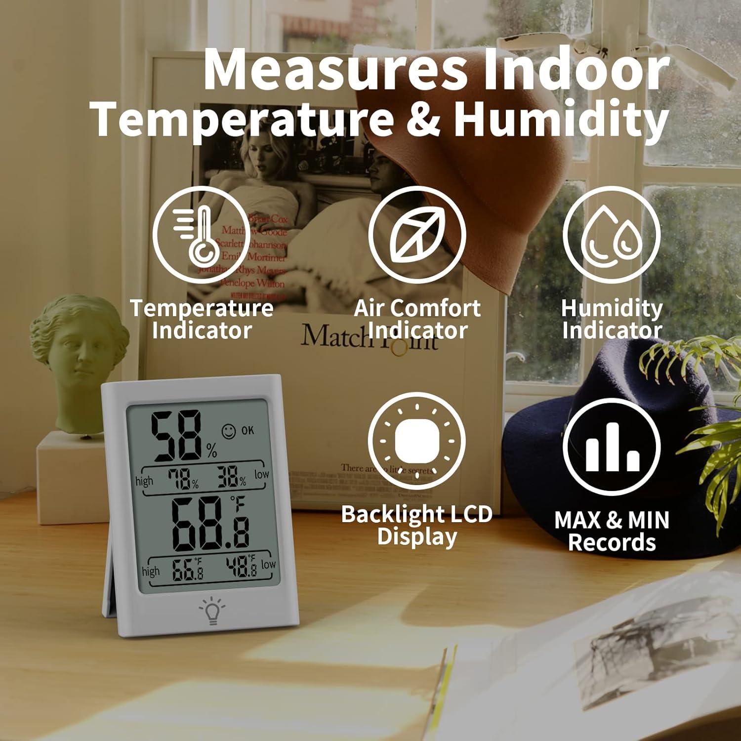 Termómetro Digital Interior GOUSHIHUI MC31 con Higrómetro y Luz de Fondo