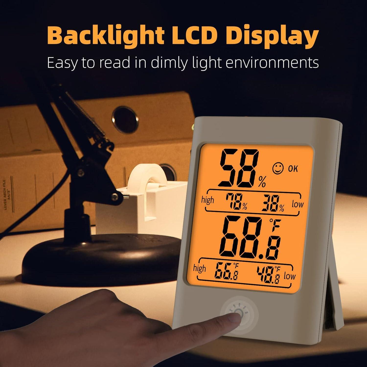 Termómetro Digital Interior GOUSHIHUI MC31 con Higrómetro y Luz de Fondo
