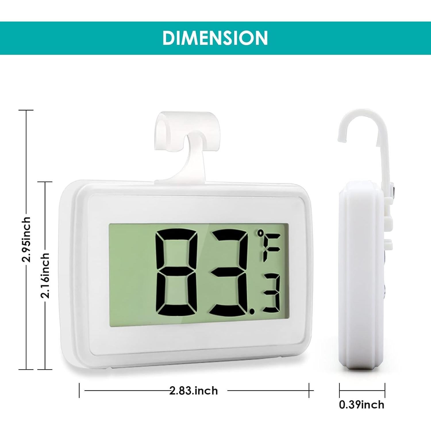 Paquete de 4 termómetros digitales Noband para refrigerador