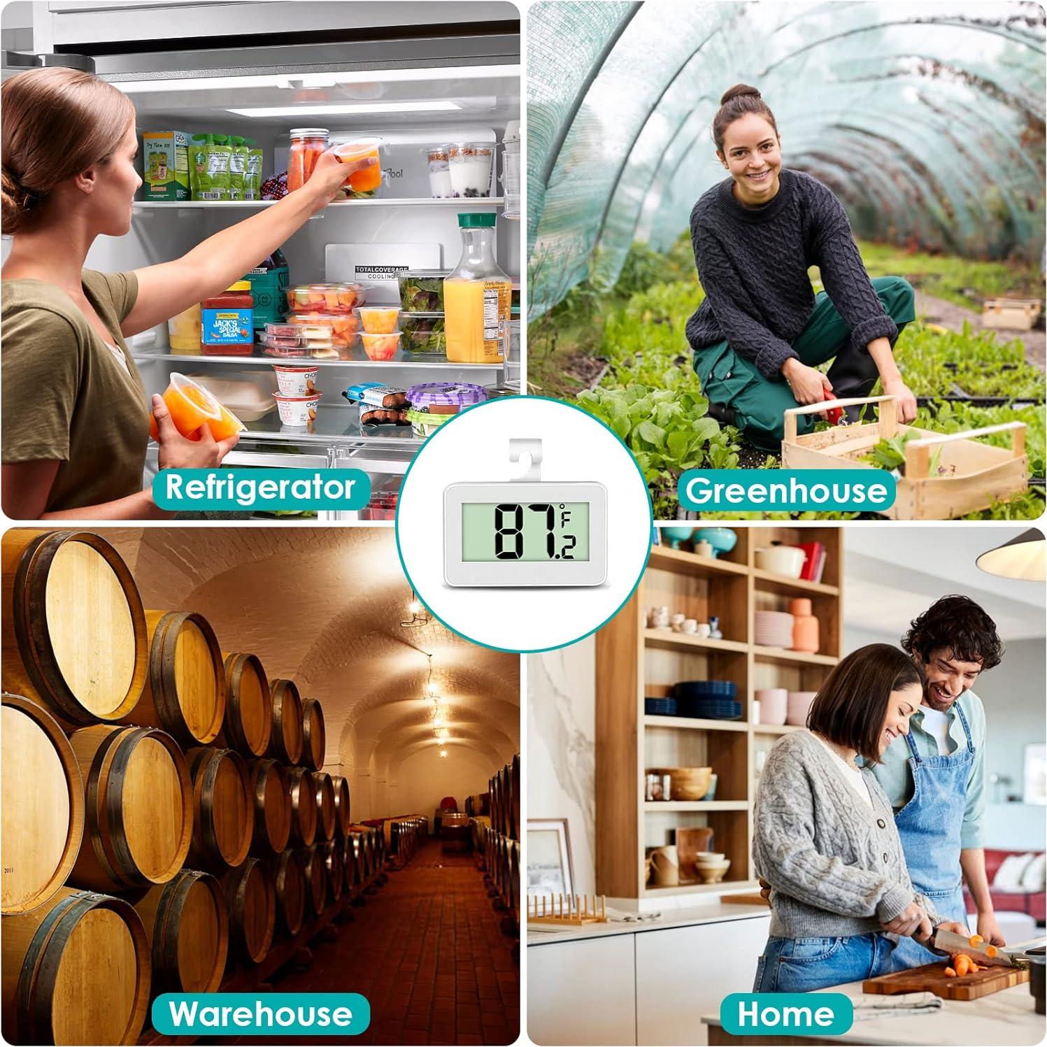 Paquete de 4 termómetros digitales Noband para refrigerador