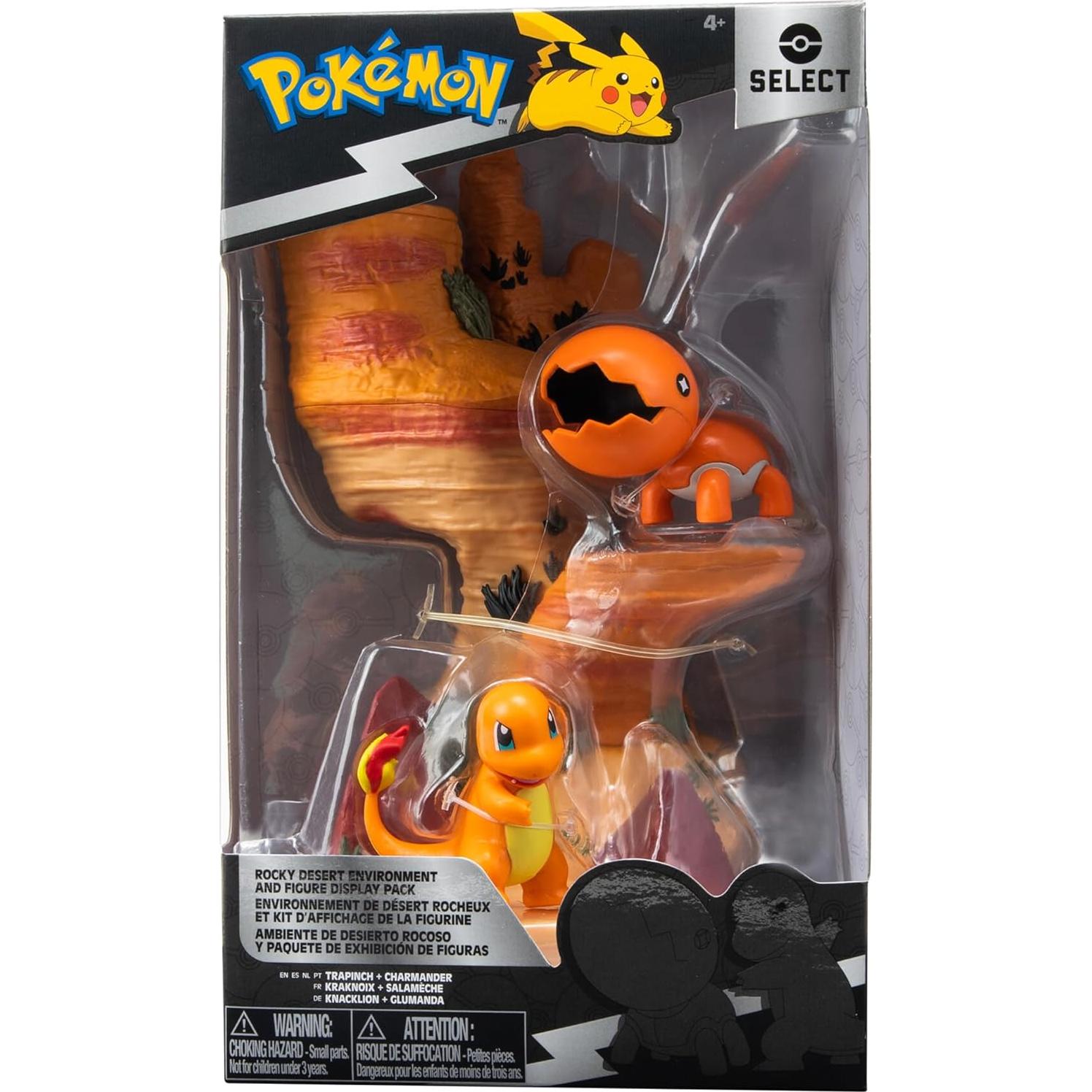 Entorno de Rocas del Desierto Pokémon Jazwares con 2 Figuras