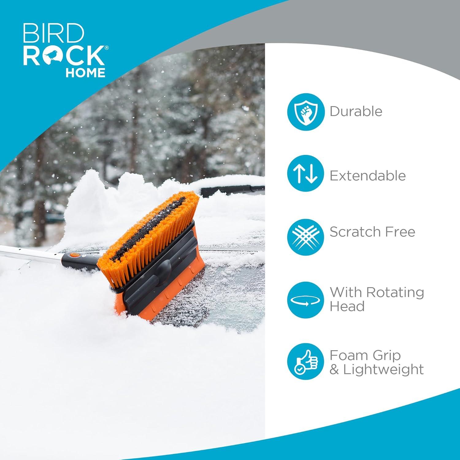 Cepillo de Nieve Extensible 60" BIRDROCK HOME con Raspador de Hielo