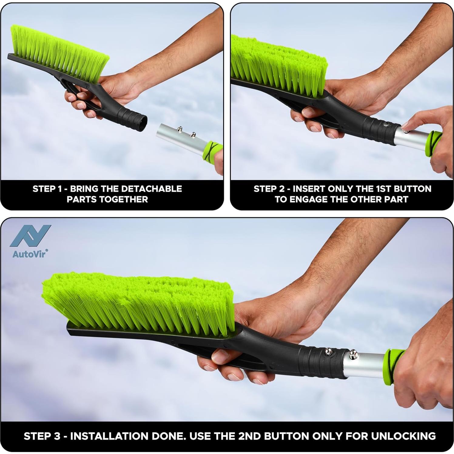 Cepillo de Nieve Autovir 68.58 cm y Raspador de Hielo Verde