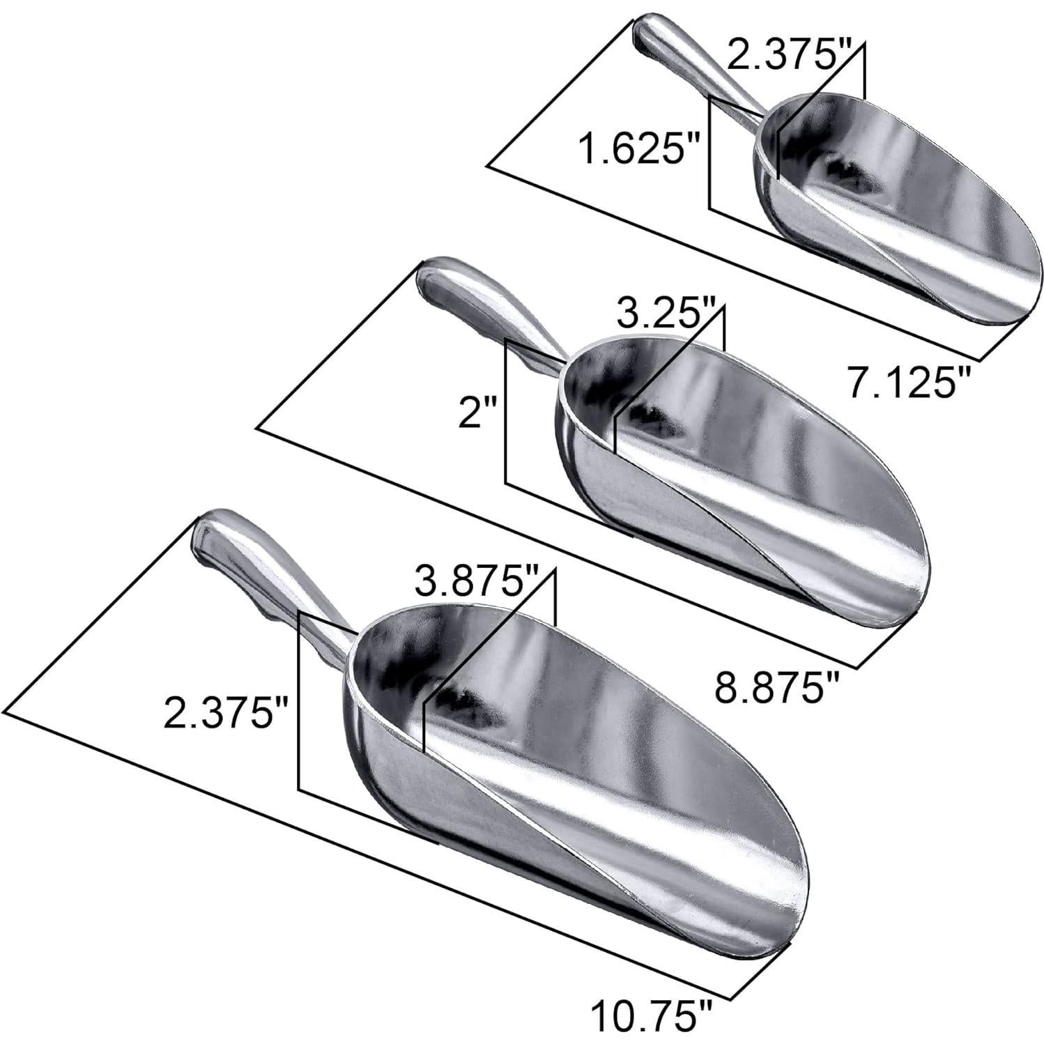 Cucharas de Hielo de Aluminio Increíble Abby - Juego de 3 Piezas