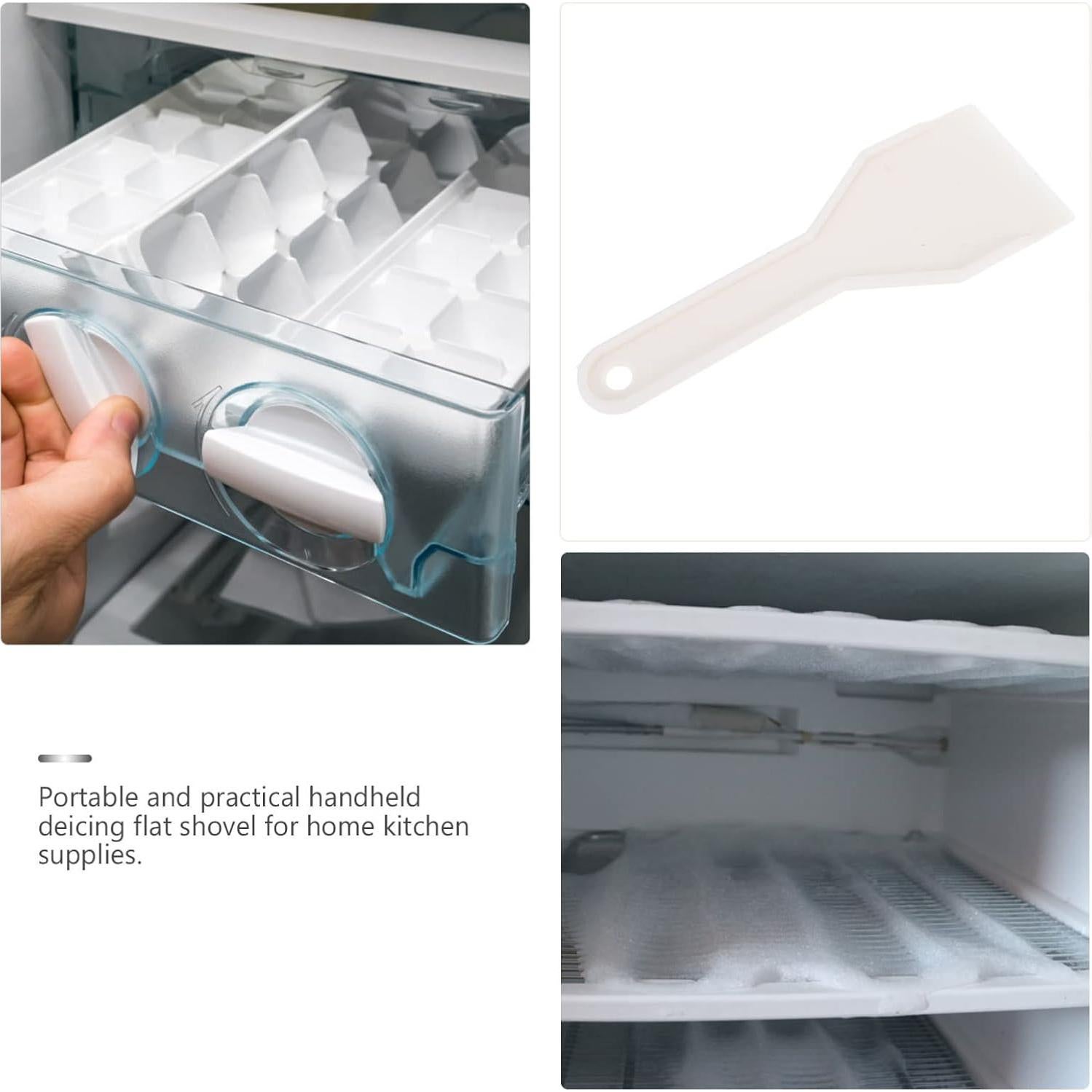 Mobestech Deicing Shovel Refrigerator Ice Shovel Ice Scraper Snow Remover Plastic Ice Scraper for Freezer Ice Remover Scoop Cleaning Freezer Frost Shovel for Home (White) Refrigerator Ice Scraper
