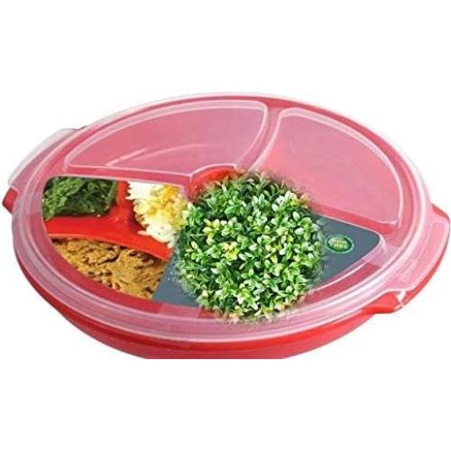 Contenedores de Almacenamiento de Alimentos AMBSS SYS - 3 Platos Divididos con Tapa Ventilada