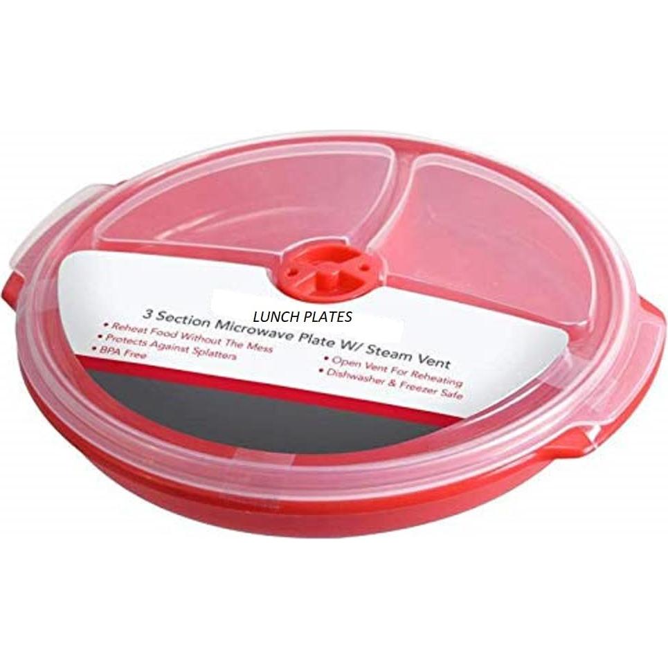 Contenedores de Almacenamiento de Alimentos AMBSS SYS - 3 Platos Divididos con Tapa Ventilada