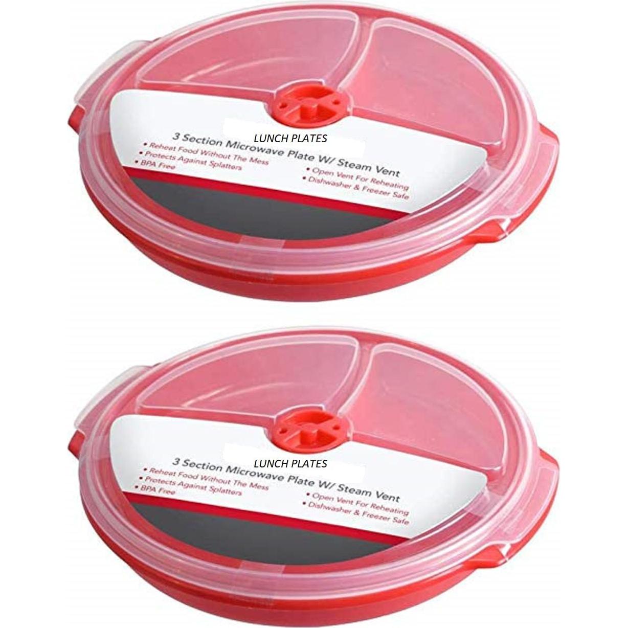Contenedores de Almacenamiento de Alimentos AMBSS SYS - 3 Platos Divididos con Tapa Ventilada