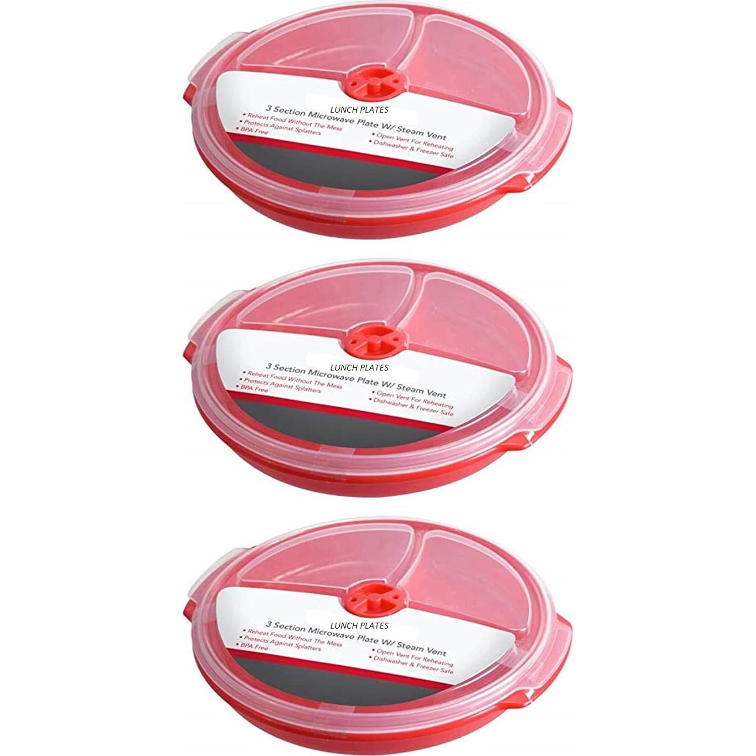 Contenedores de Almacenamiento de Alimentos AMBSS SYS - 3 Platos Divididos con Tapa Ventilada