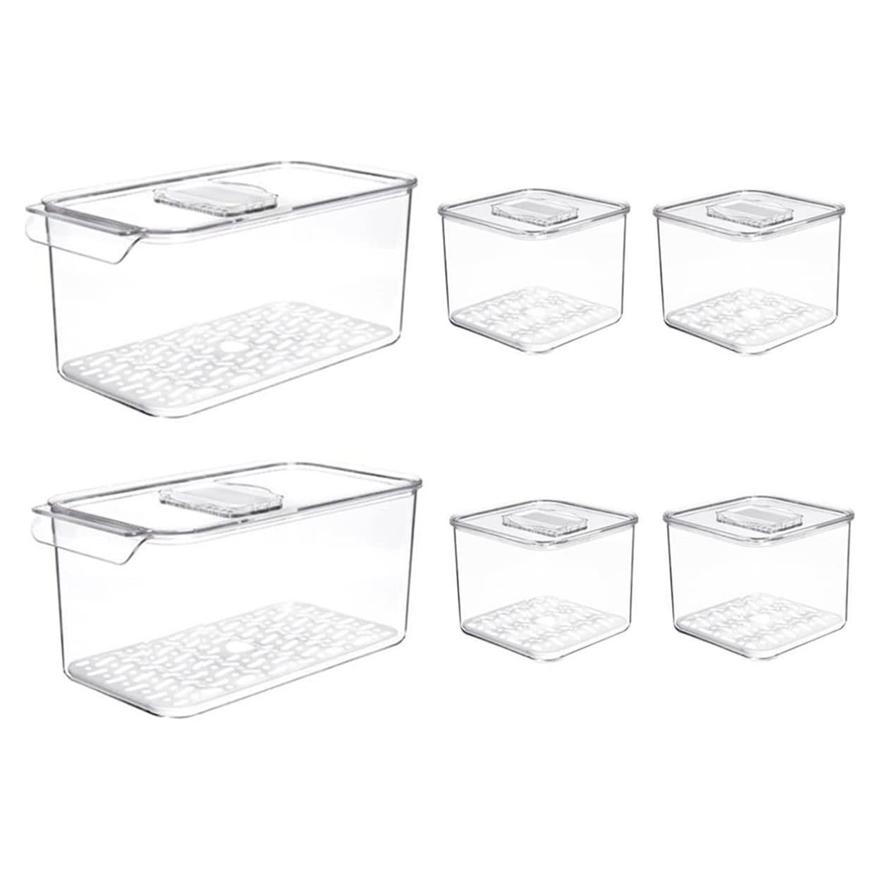 Contenedores SANNO apilables para refrigerador - Juego de 6