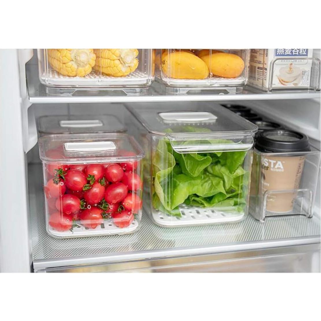 Contenedores SANNO apilables para refrigerador - Juego de 6